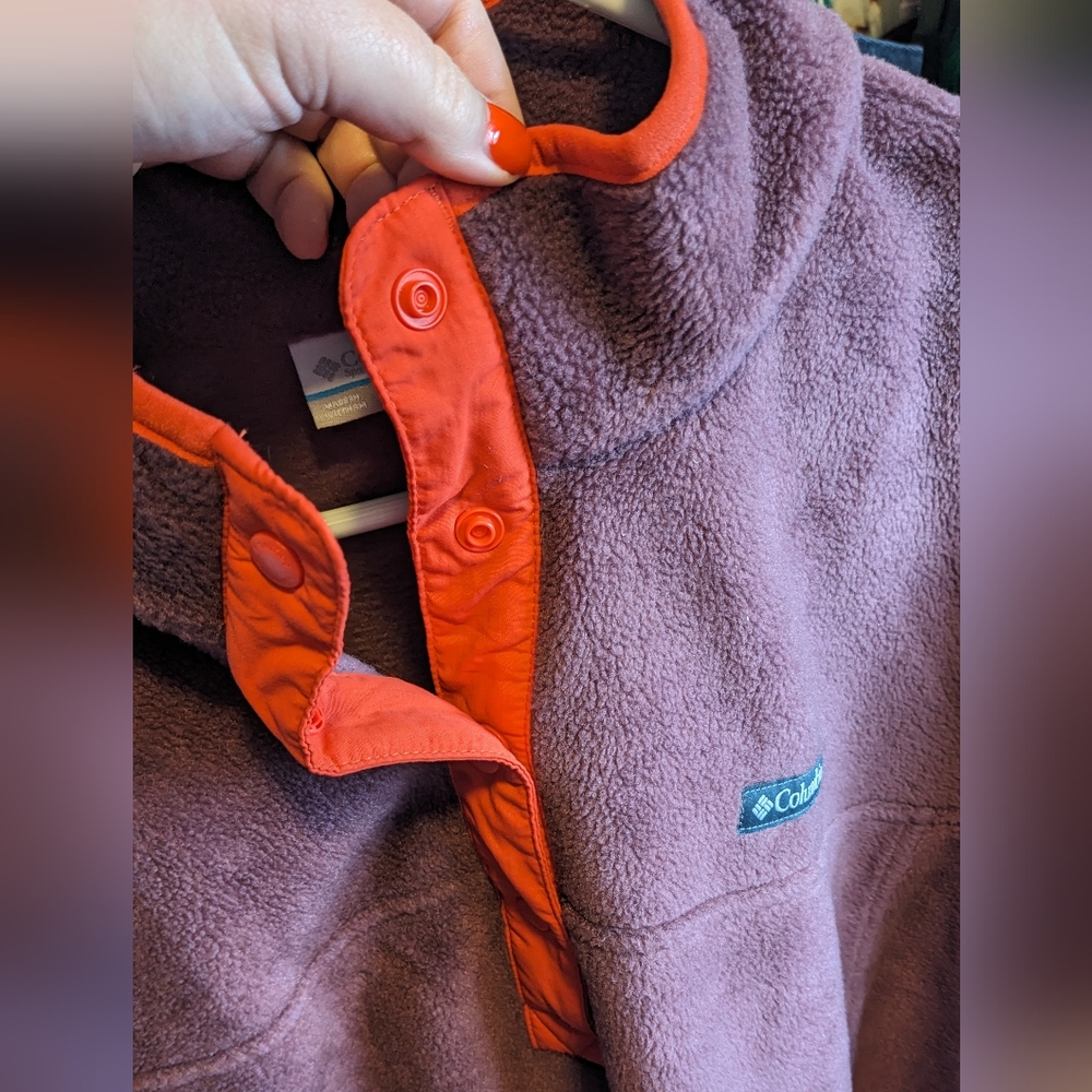 Columbia Purple and Red Fleece Hoodie